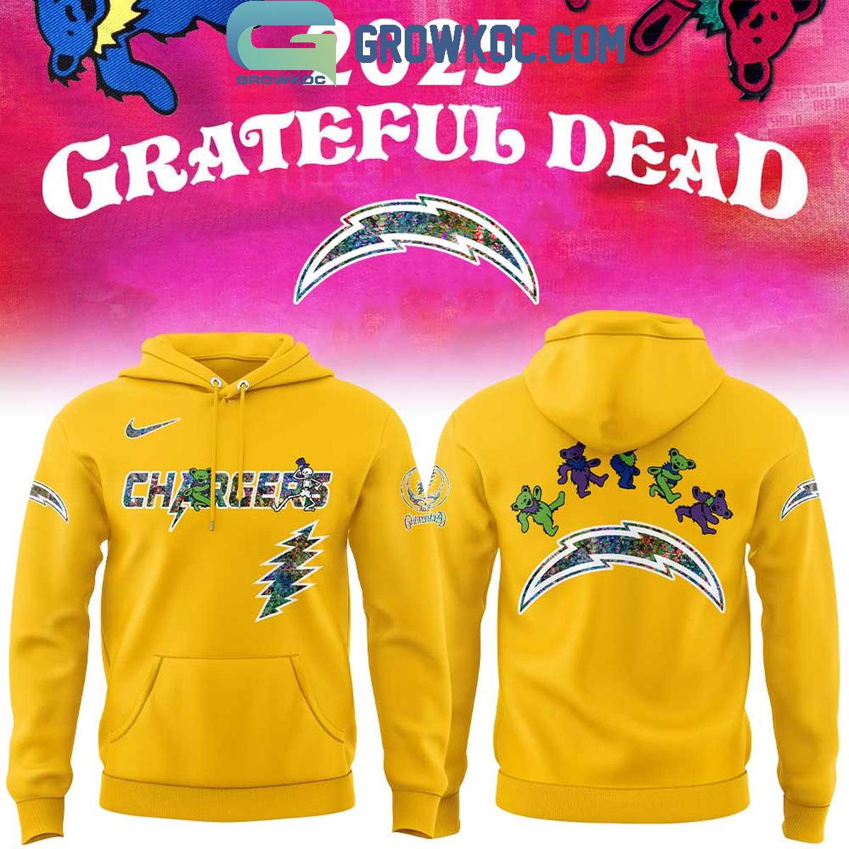 Los Angeles Chargers Celebration Grateful Dead 60 Years 2025 Hoodie Shirt 1 arIuI