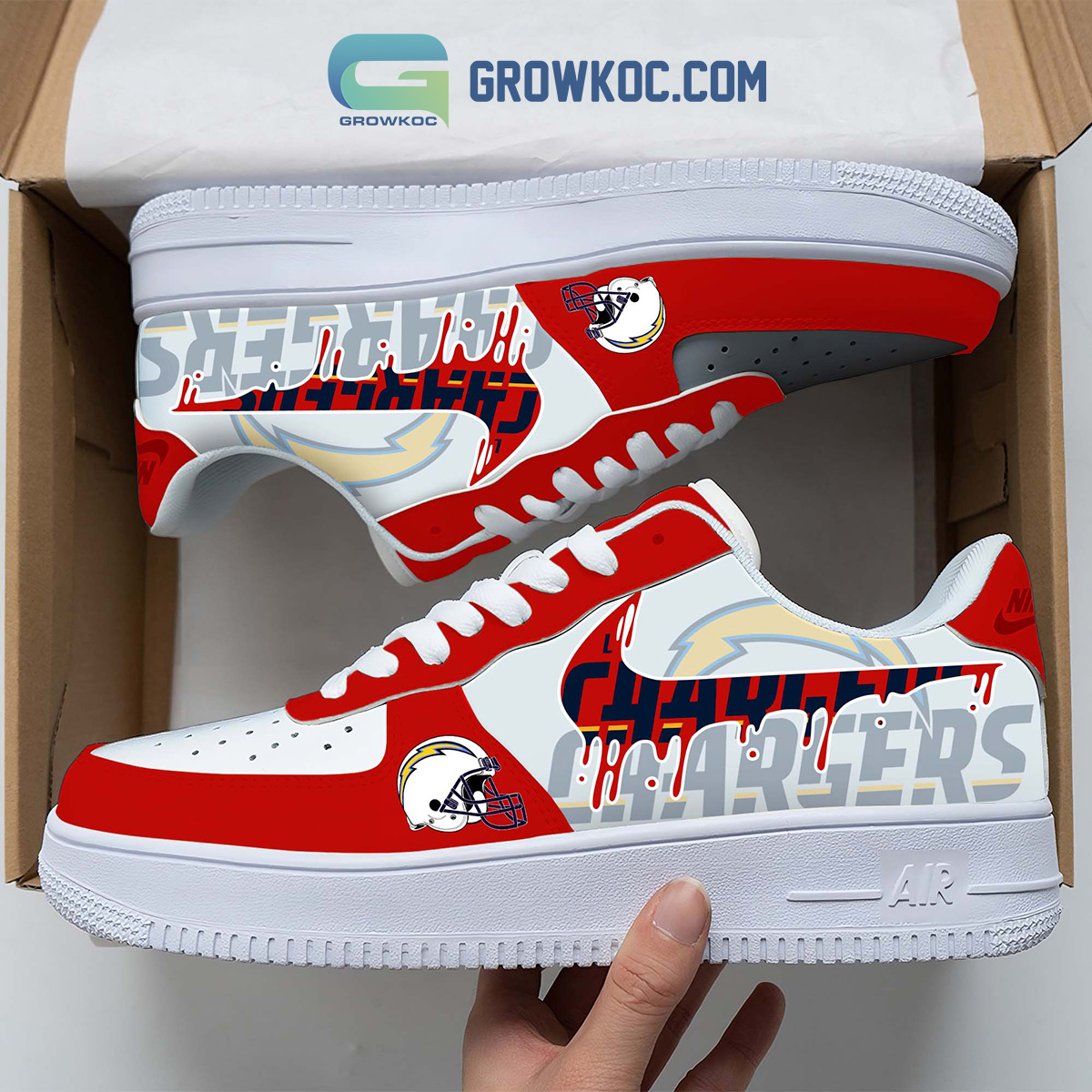 Los Angeles Chargers Team Logo Fan Air Force 1 Shoes2B1 g2STO