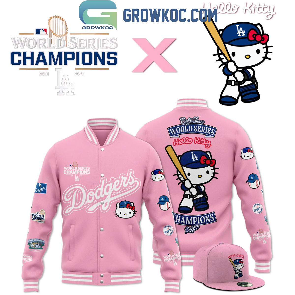 Los Angeles Dodgers 2024 World Series Champions Hello Kitty Baseball Jacket 1 c2rLH