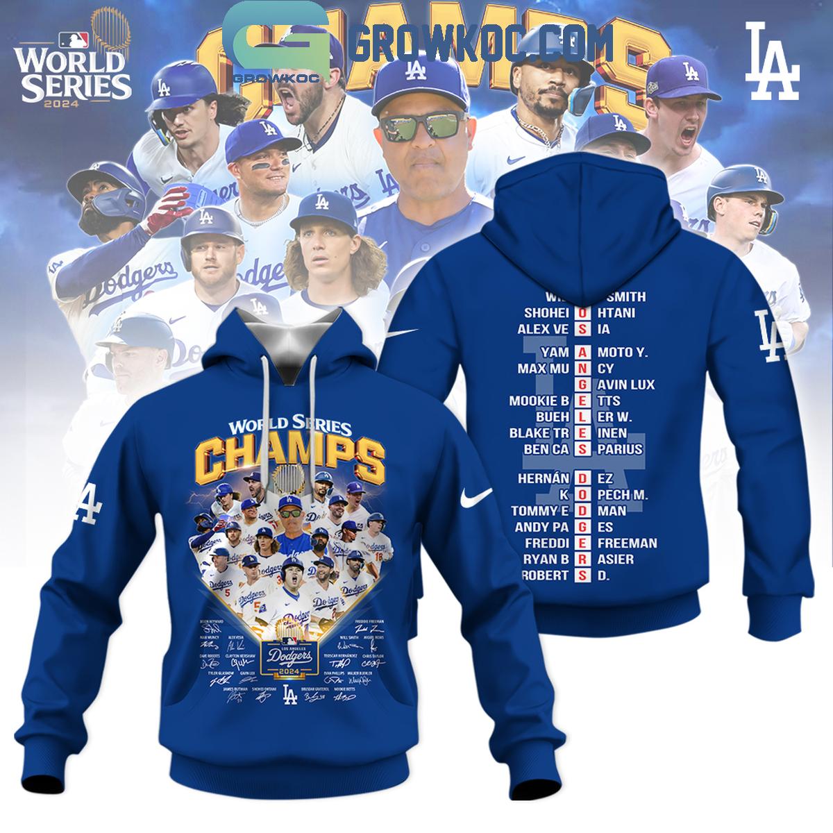 Los Angeles Dodgers 2024 World Series Champs Best Team Blue Hoodie T Shirt 1 H8EdX