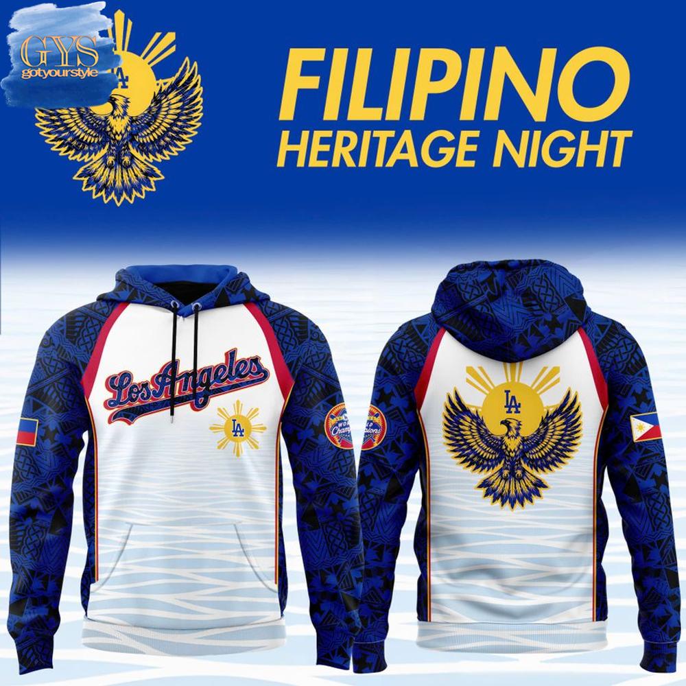 Los Angeles Dodgers Filipino Heritage Night Limited Edition Hoodie 2025 1