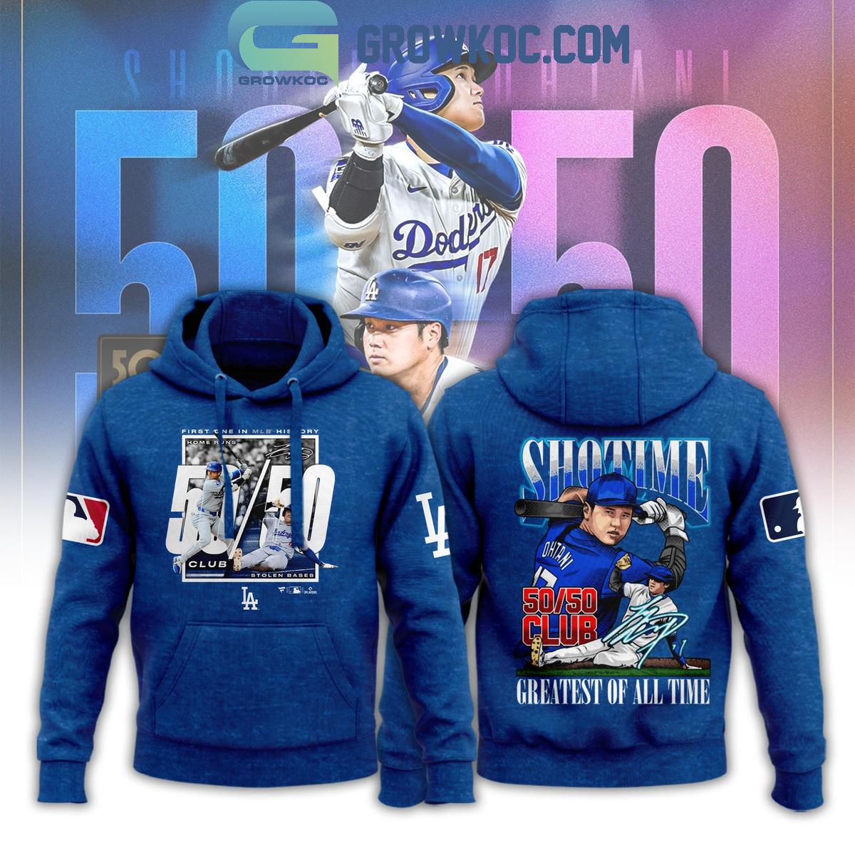 Los Angeles Dodgers Shohei Ohtani 50 50 Club Greatest Of All Time Hoodie T Shirt 1 mlxix
