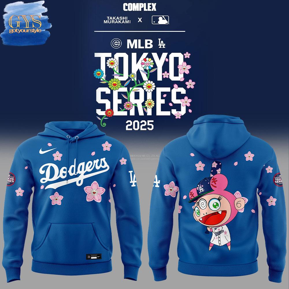 Los Angeles Dodgers Takashi Murakami x MLB World Tour Tokyo Series Blue Hoodie 1