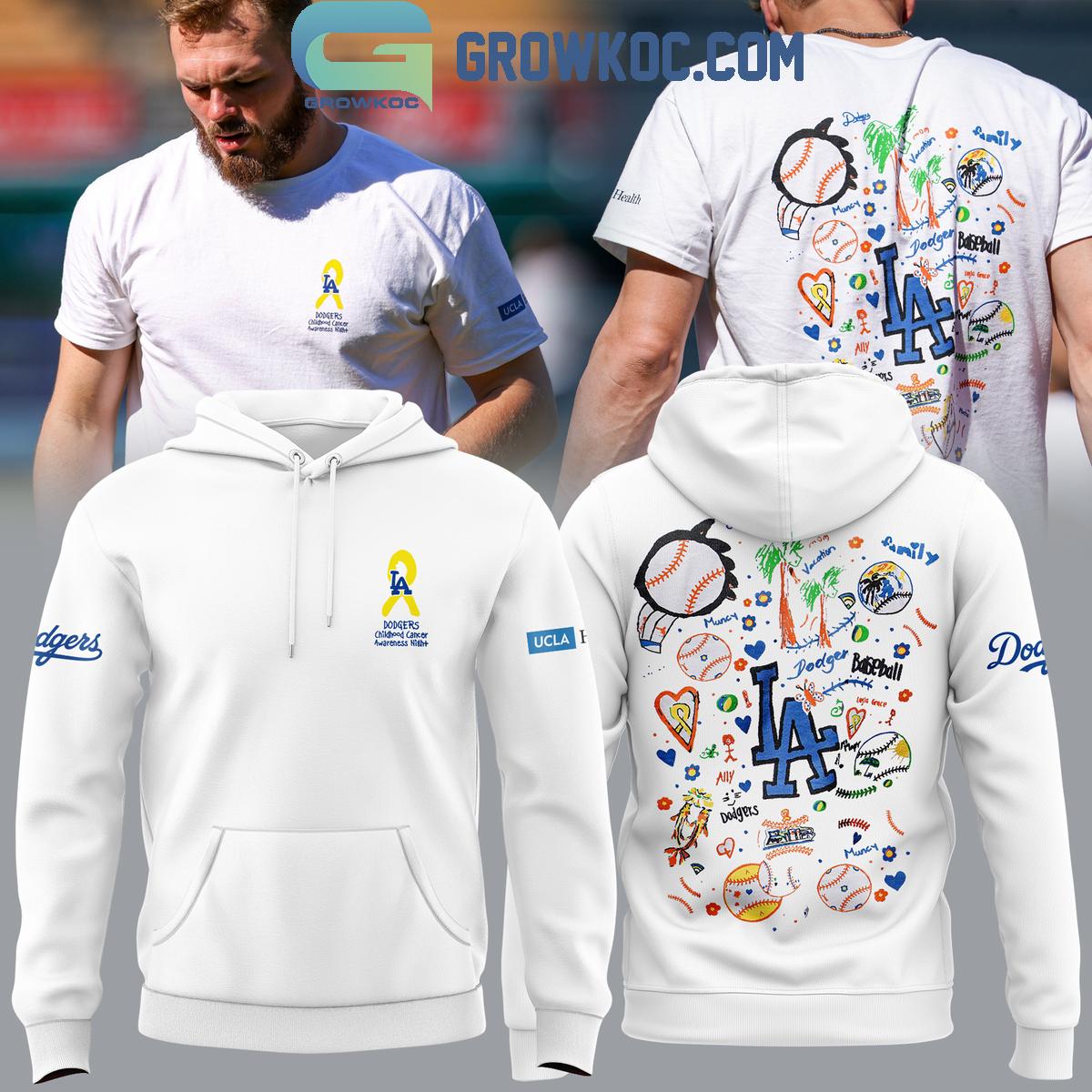 Los Angeles Dodgers UCLA Health Hoodie Childhood Cancer Awareness Hoodie T Shirt 1 8zRe3
