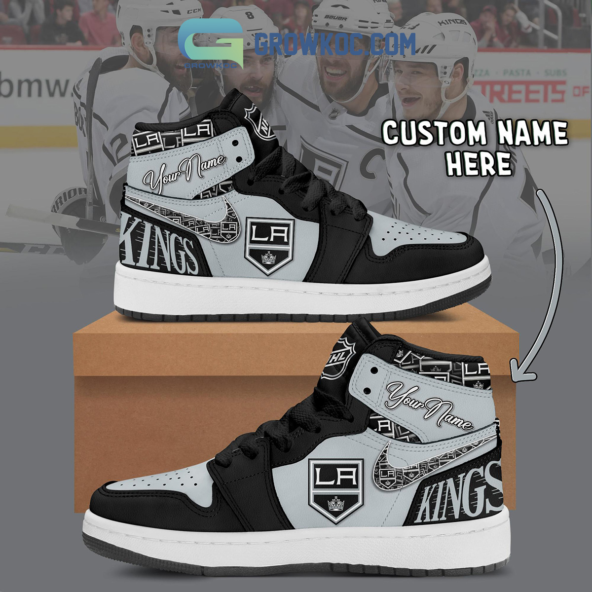 Los Angeles Kings NHL Personalized Air Jordan 1 Shoes2B1 XGZTG