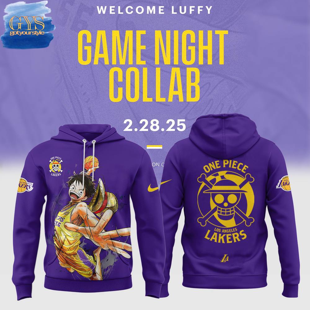 Los Angeles Lakers One Piece Night Special New Edition Purple Hoodie 1