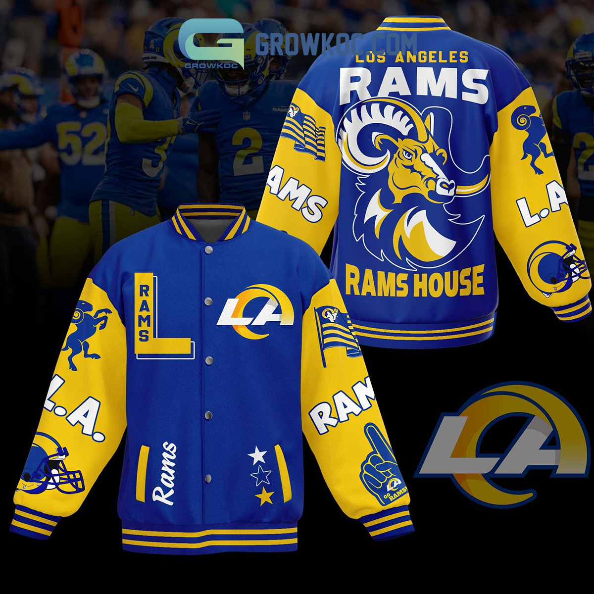 Los Angeles Rams Boy House Fan Baseball Jacket2B1 2UcBF