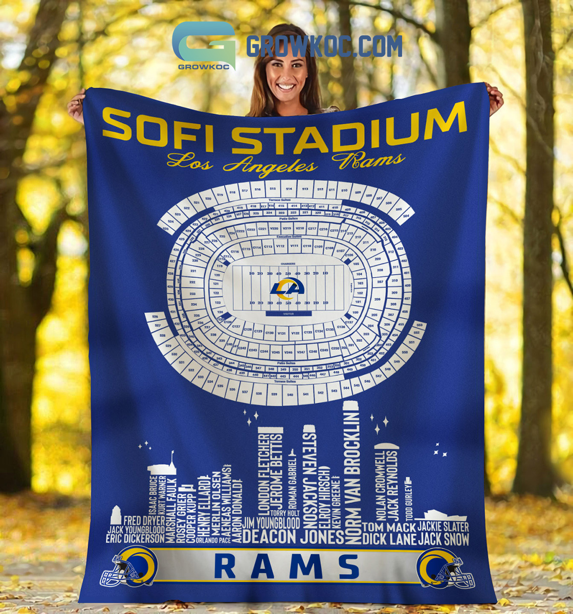 Los Angeles Rams SoFi Stadium Fleece Blanket Quilt2B1 UajRQ