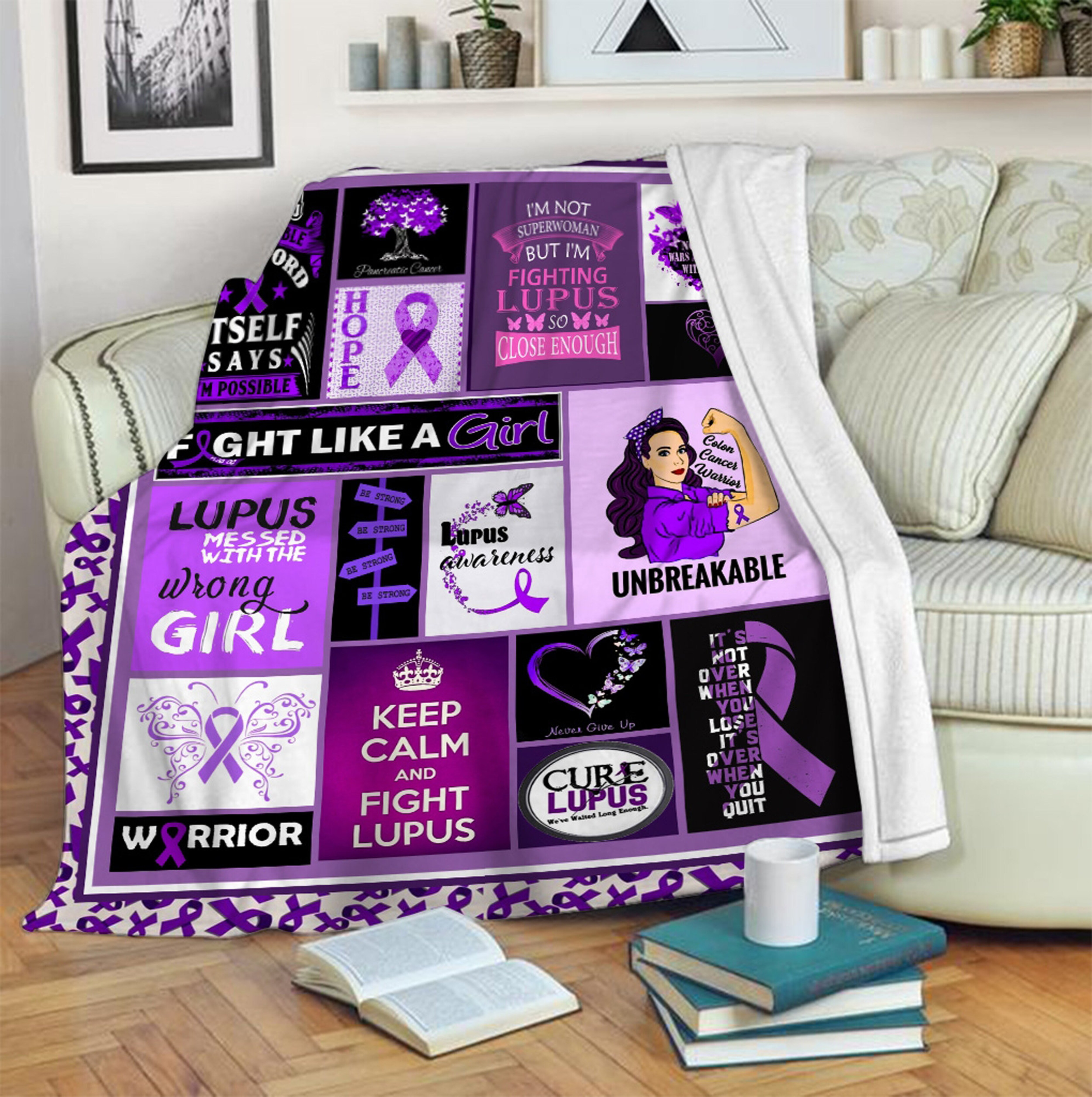 Lupus Awareness Hope Quilt Blanket Inspiring Birthday Gift 0