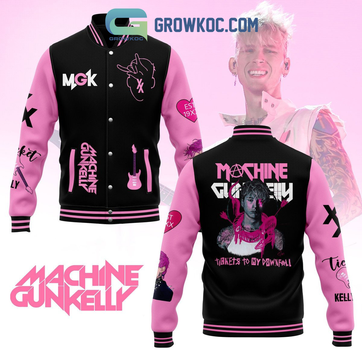 Machine Gun Kelly Tickets To My Downfall Baseball Jacket2B1 rpuUv