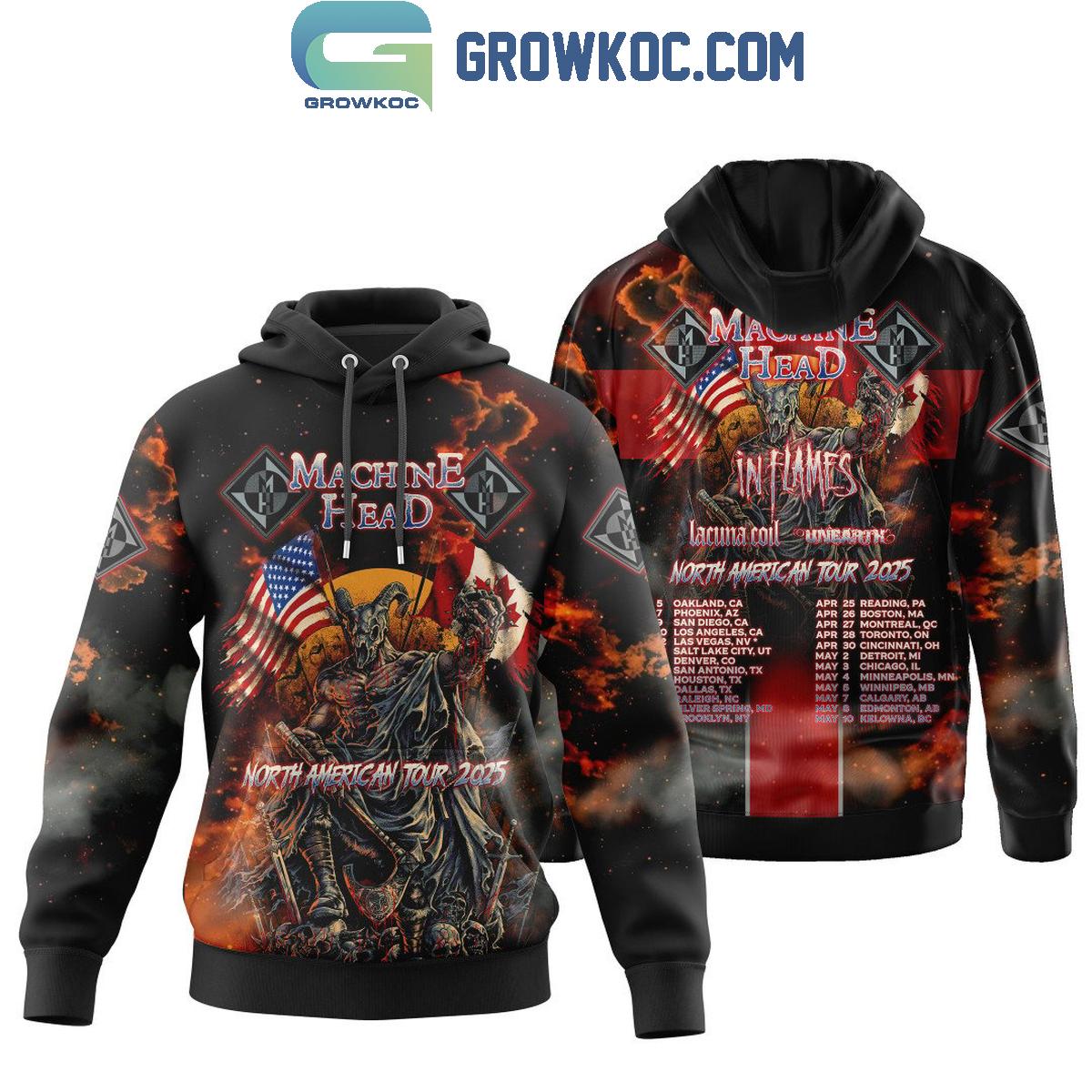 Machine Head North America Tour 2025 In Flames Hoodie T Shirt 1 VJksQ