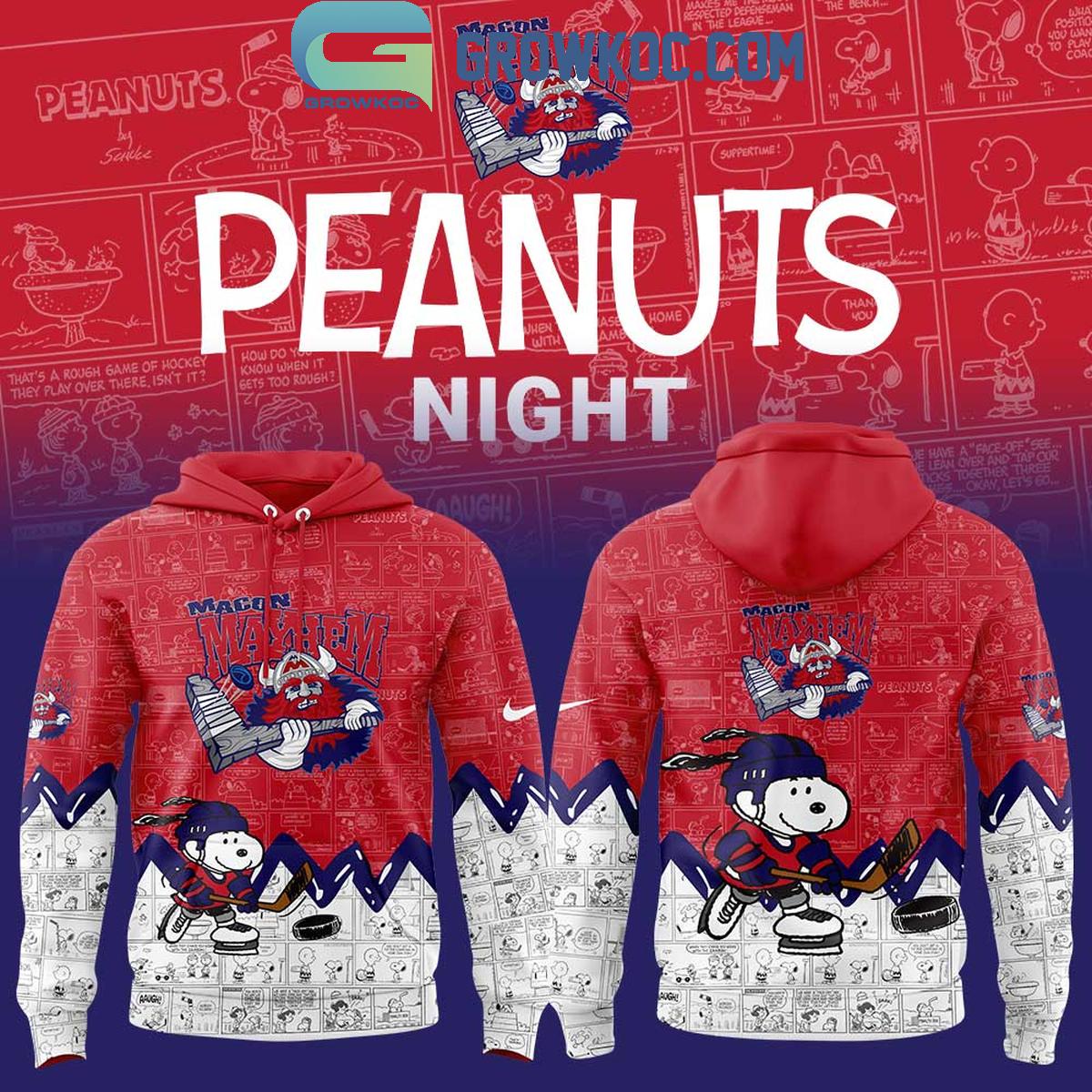 Macon Mayhem 75th Anniversary Of Peanuts Hoodie T Shirt 1 3jd7p