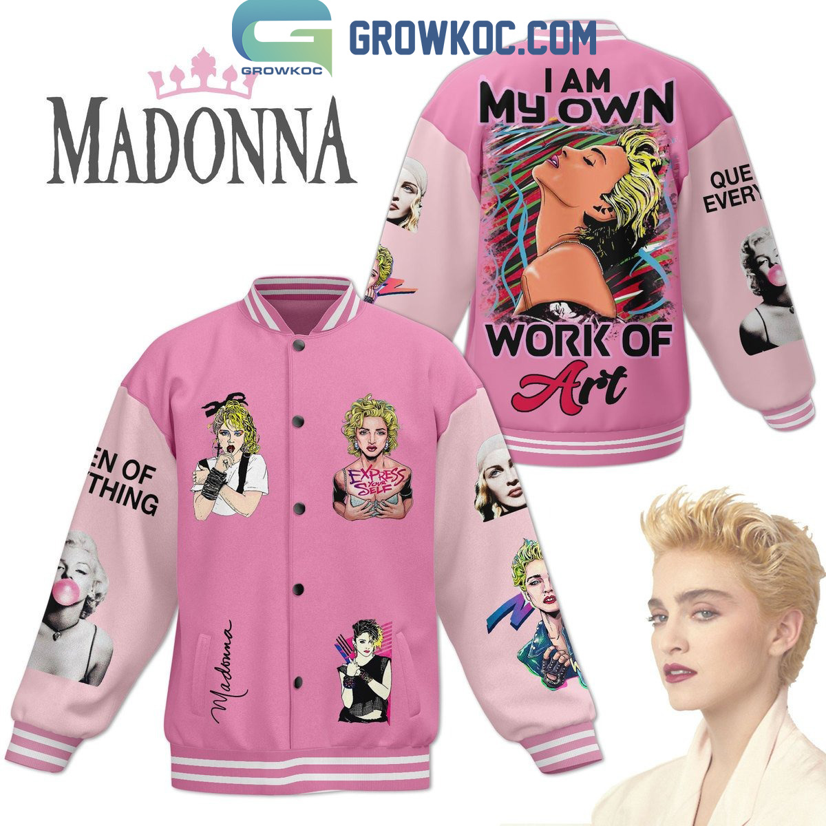 Madonna I Am My Own Work Of Art Baseball Jacket2B1 PvyUV