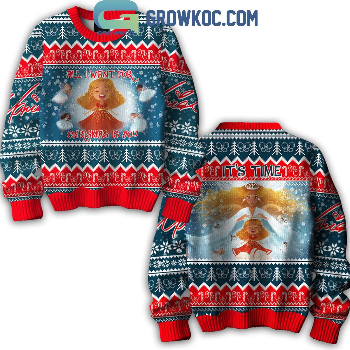 Mariah Carey Its Time For Christmas All I Want Is You Ugly Sweater 1 s2fDb