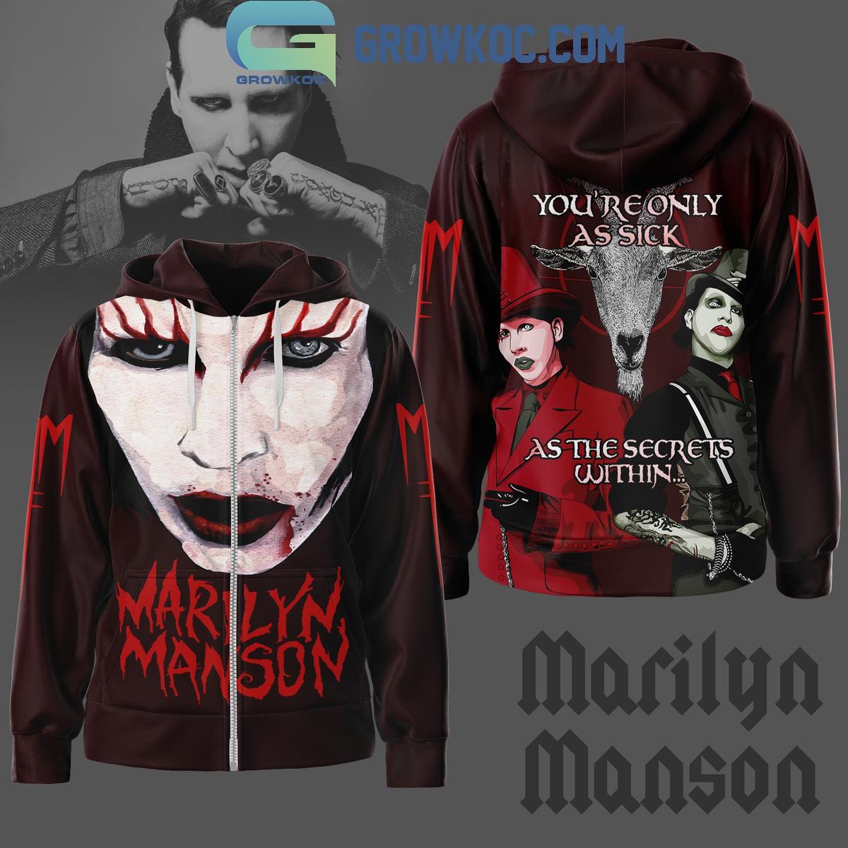 Marilyn Manson There Is A Trick To Get Out Of Your Skin Hoodie T Shirt 1 XsWz9