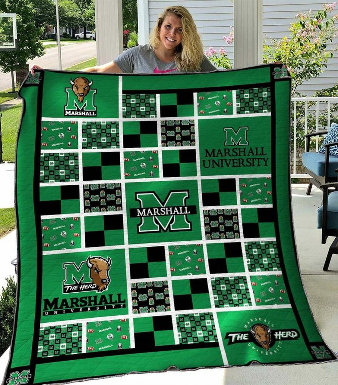 Marshall University Thundering Herd Ncaa Quilt Blanket Bedding Set 0 Marshall University Thundering Herd Ncaa Quilt Blanket Bedding Set 0