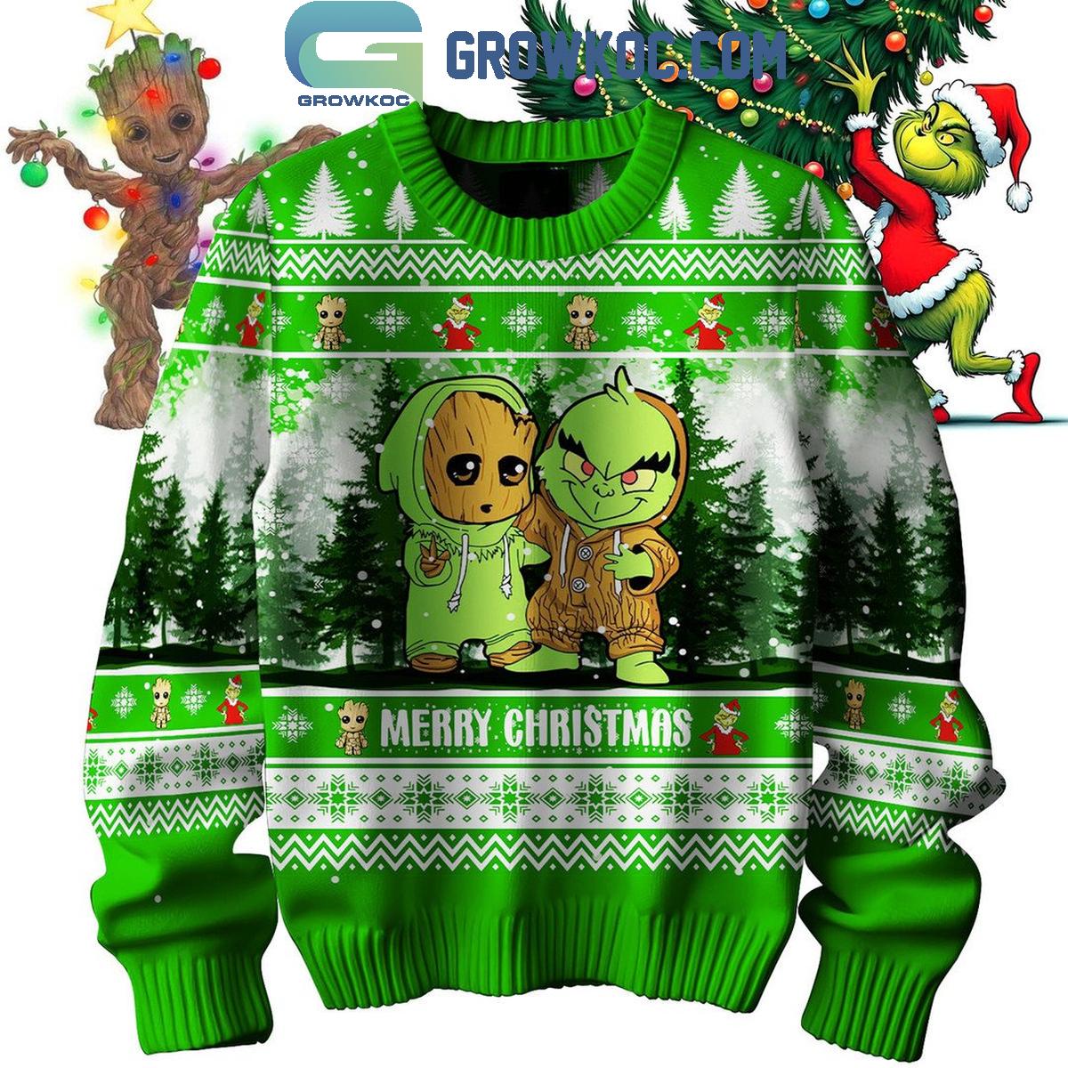 Marvel And The Grinch I Am Groot Merry Christmas Ugly Sweater 1 XFyY8
