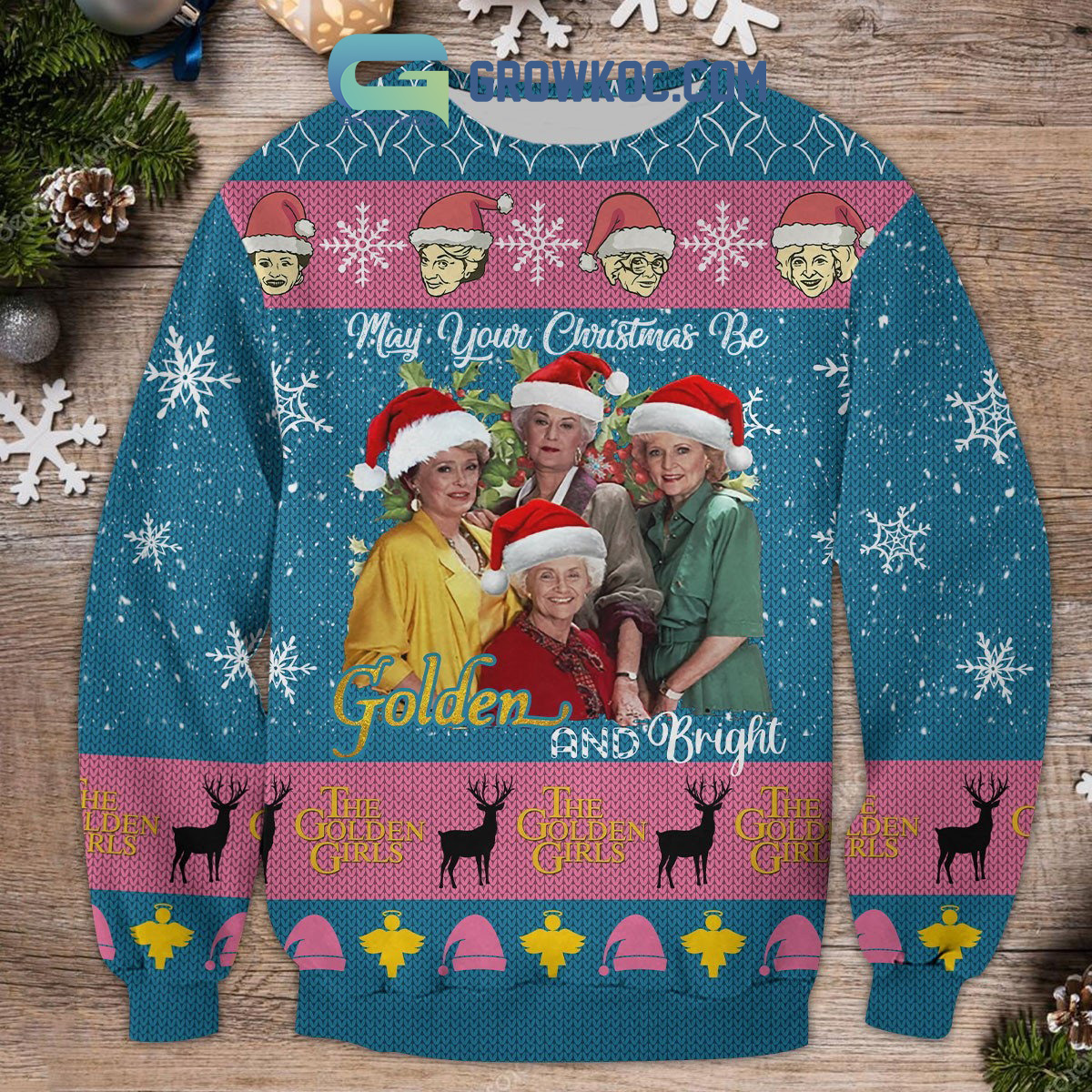May Your Christmas Be Golden And Bright Ugly Sweater2B1 nMoj3