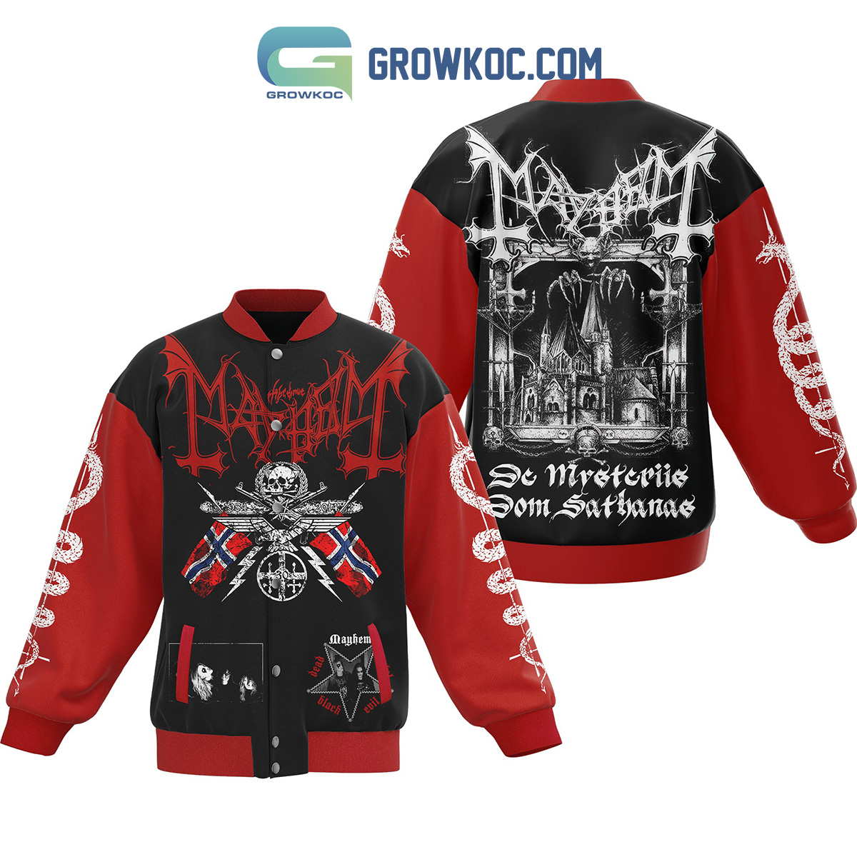 Mayhem Death Black Evil Baseball Jacket2B1 3ltqf