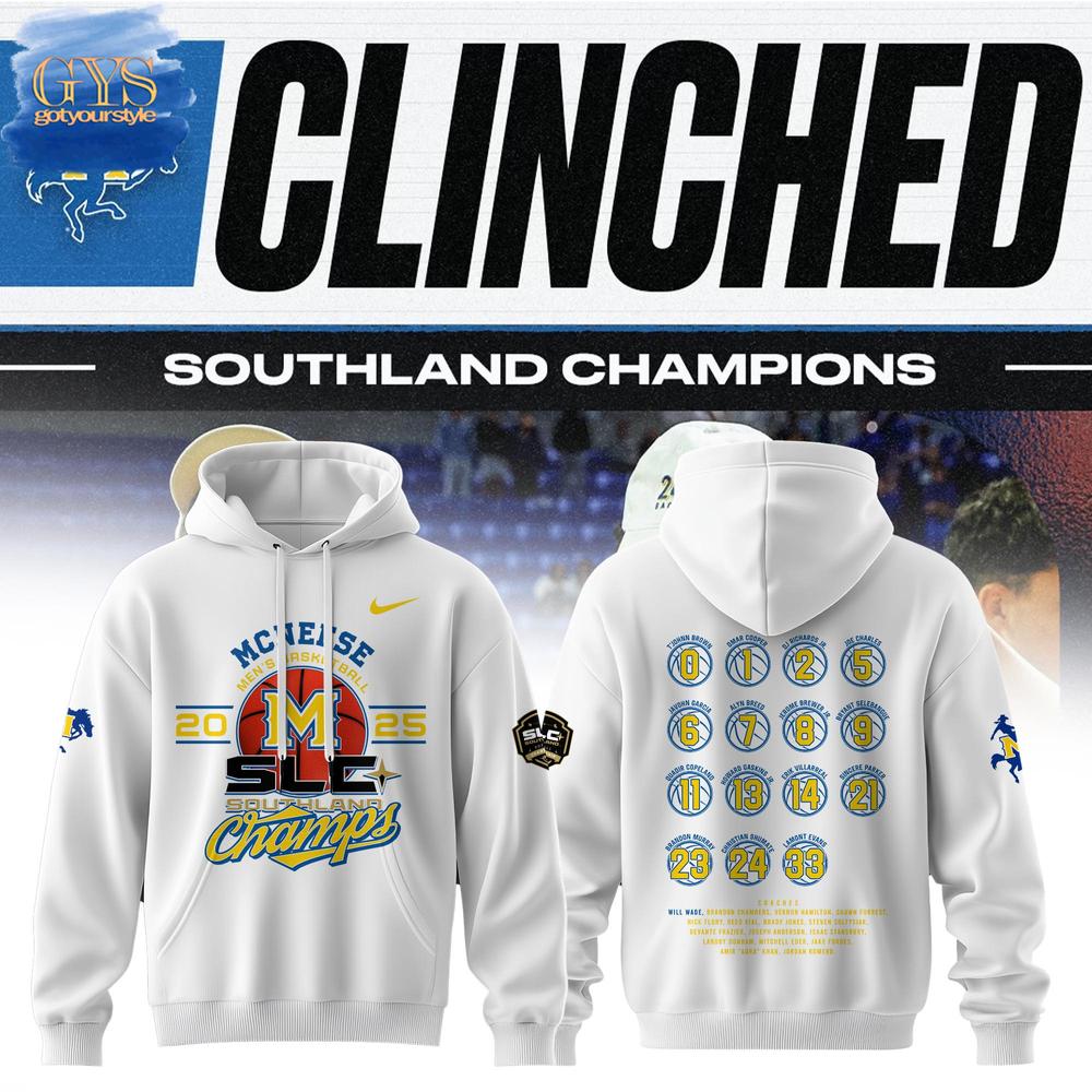 McNeese State Cowboys Clinched Southland Champions Limited Edition Hoodie 3
