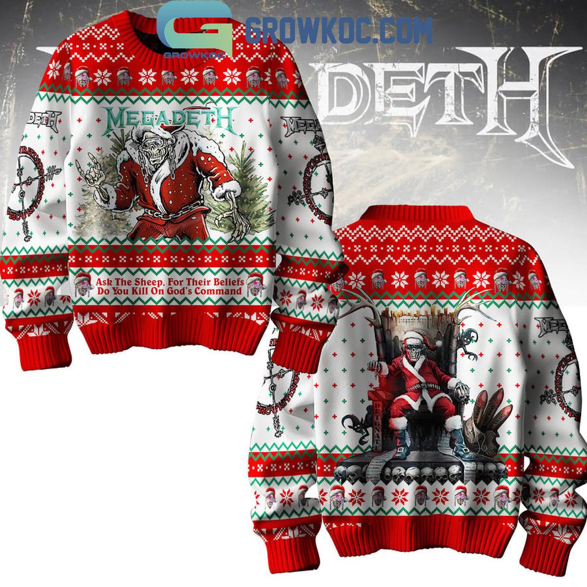 Megadeth Do You Kill On Gods Command Christmas Ugly Sweater 1 up80h