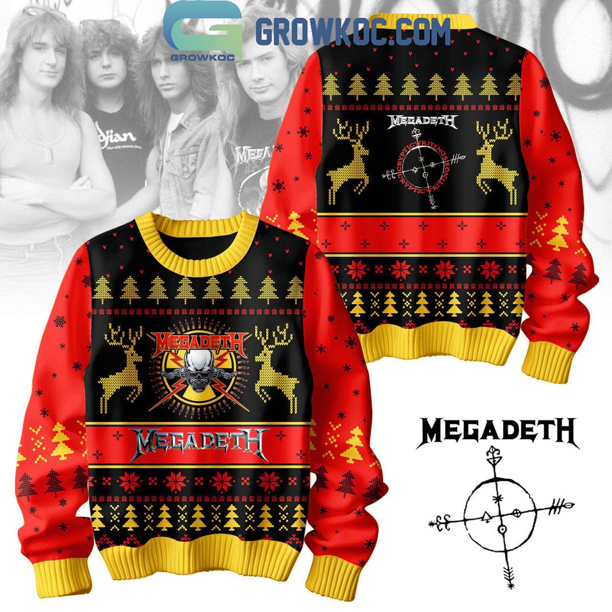 Megadeth Lets Celebrating The Holidays Christmas 2024 Ugly Sweater 1 TDDb3