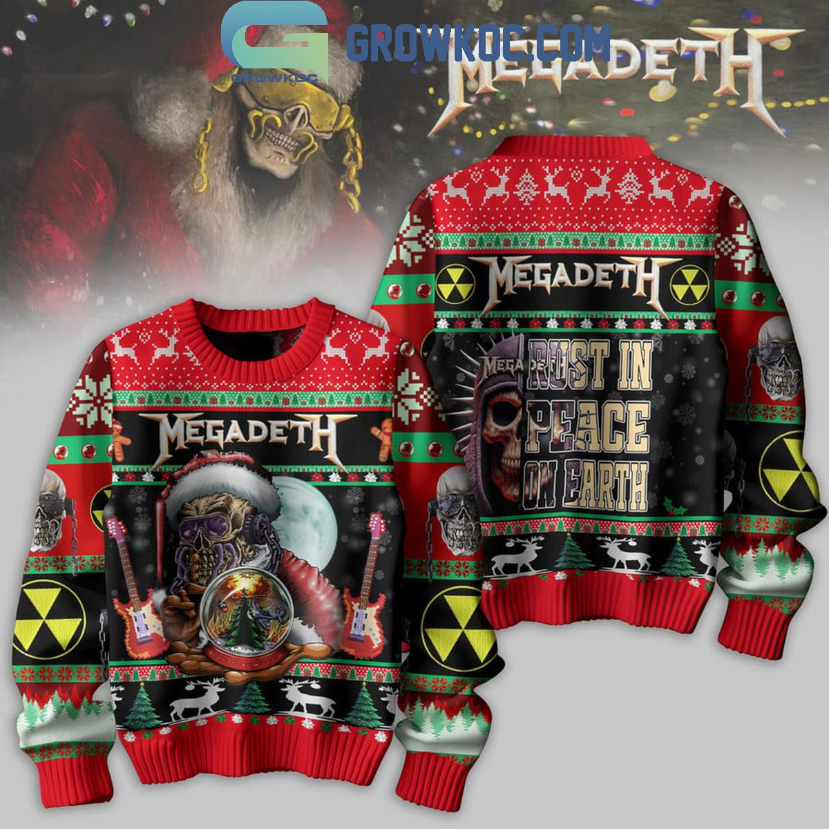 Megadeth Rust In Peace On Earth Christmas Ugly Sweater 1 EPv2L