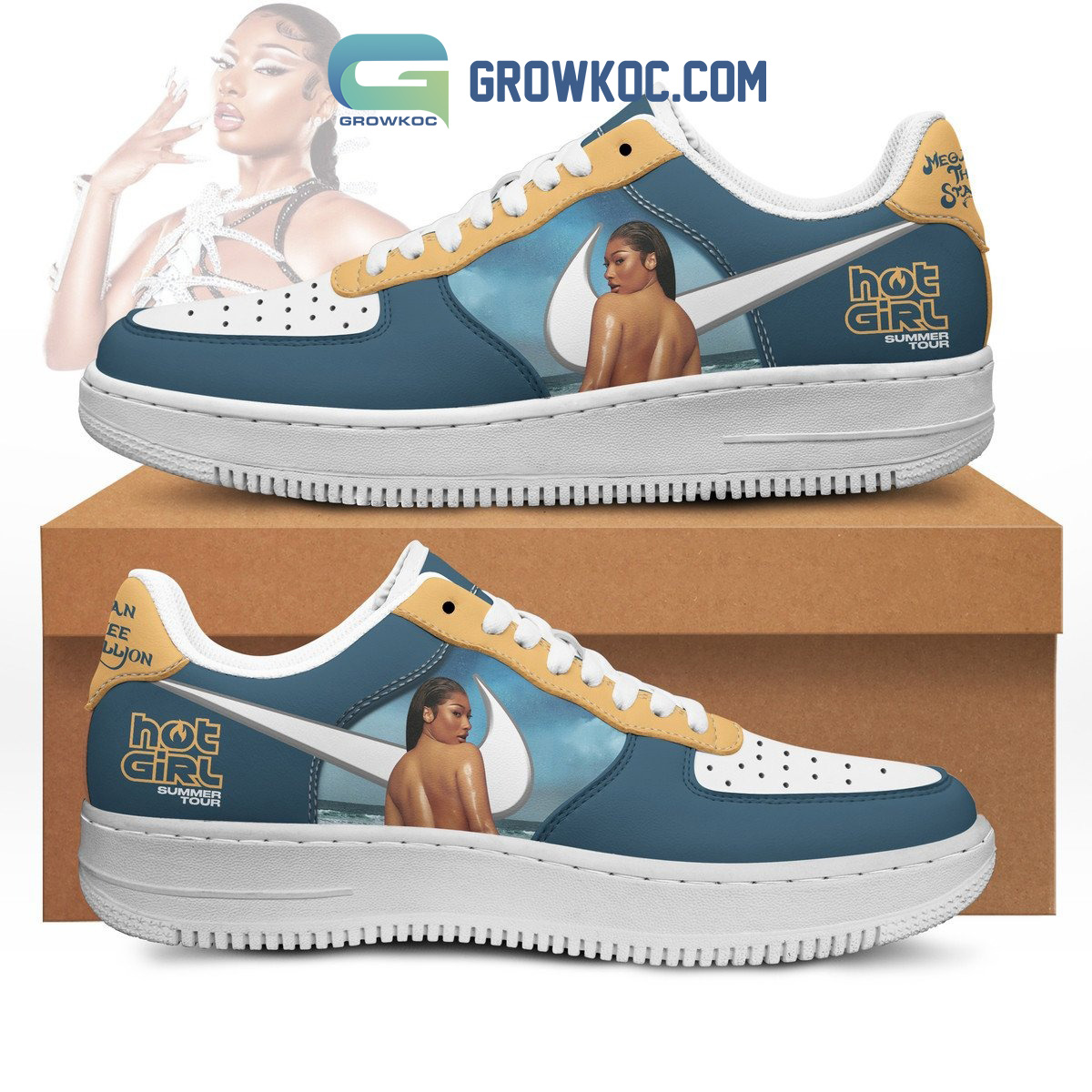 Megan Three Stallion Hot Girl Summer Tour Air Force 1 Shoes2B1 HeA2p