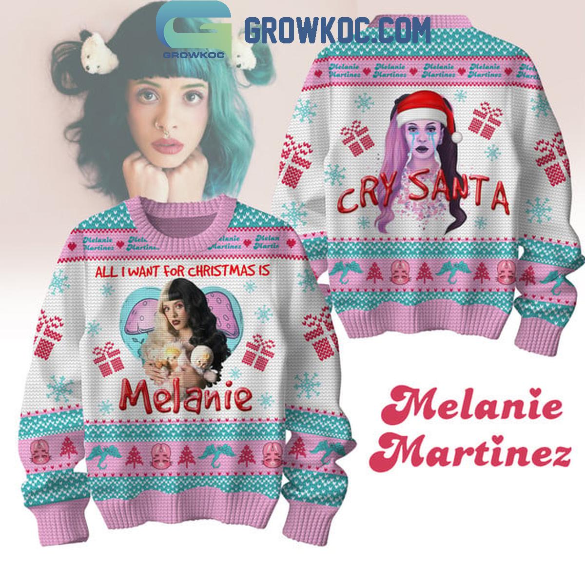 Melanie Martinez All I Want For Christmas Is Cry Santa Ugly Sweater 1 gYvMt