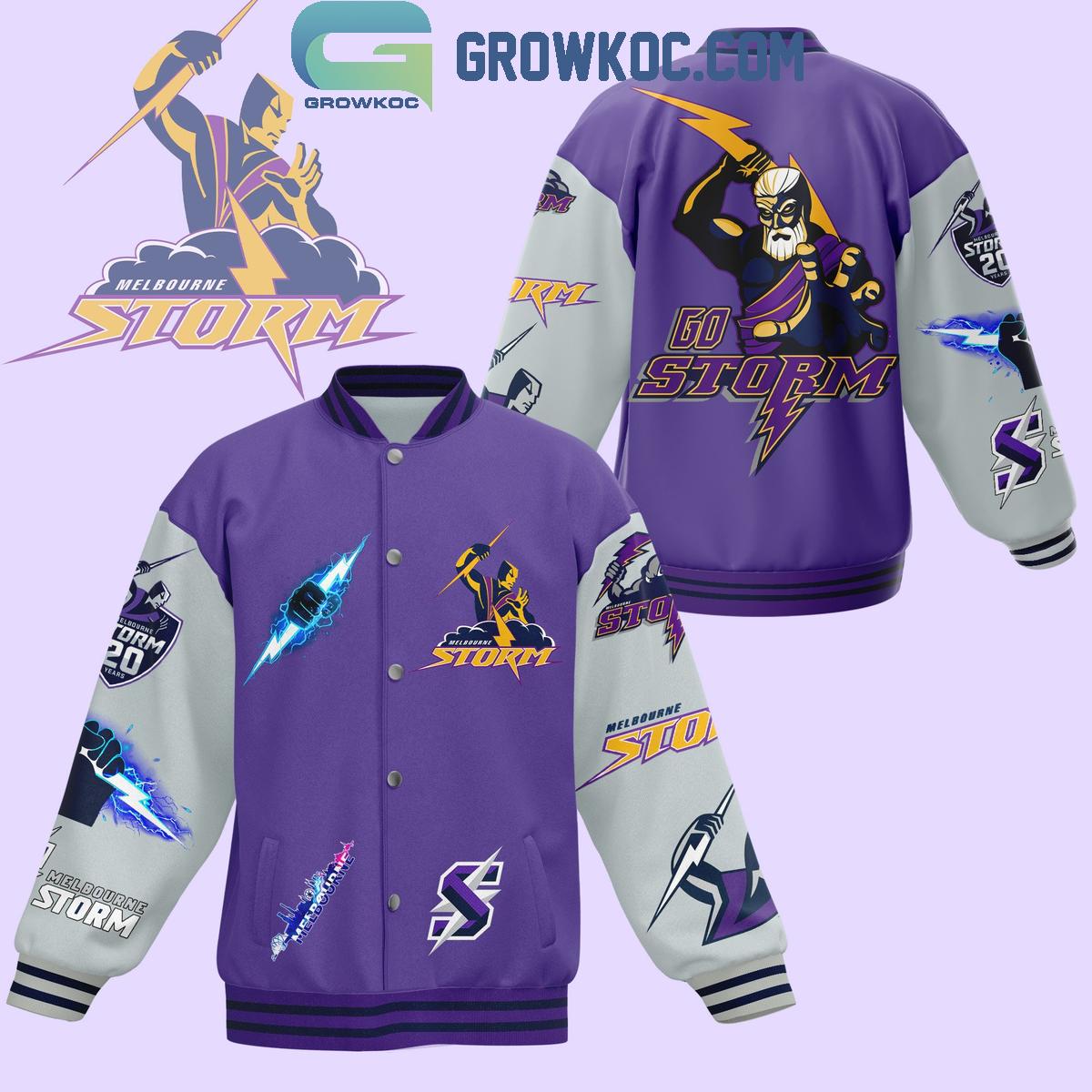 Melbourne Storm Thunderbolts Go Storm Baseball Jacket 1 agXXm