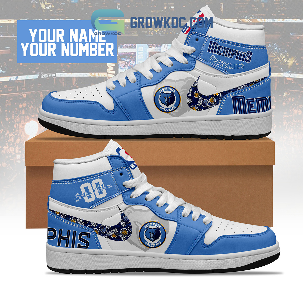 Memphis Grizzlies NBA Personalized Air Jordan 1 Shoes2B1 UeJqq
