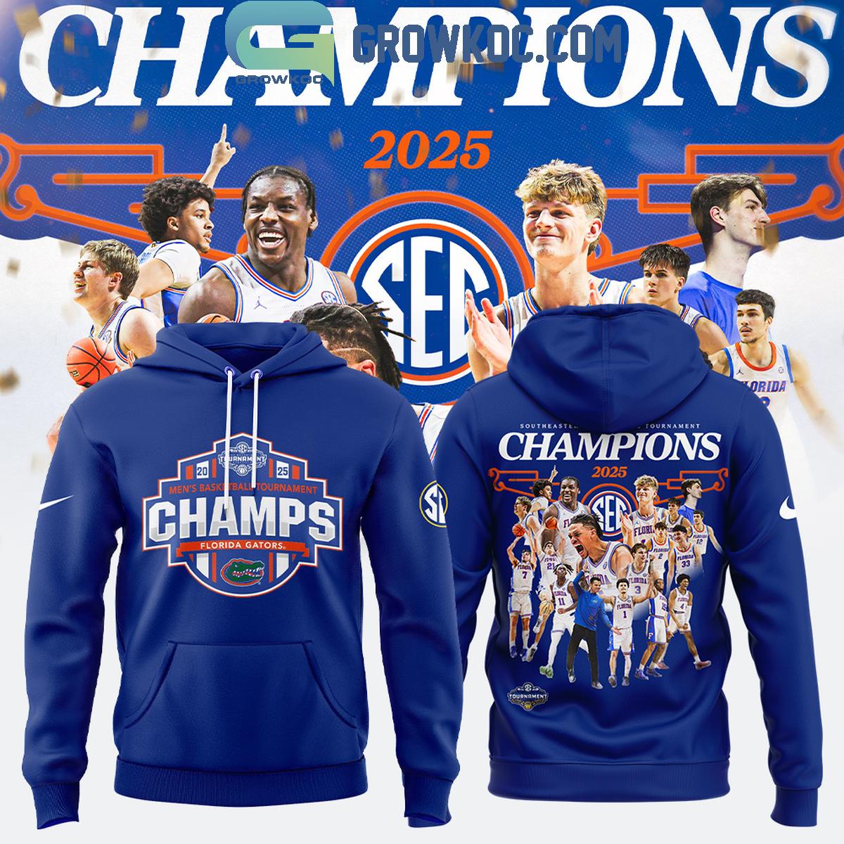 MenE28099s Basketball SEC Tournament Champions Florida Gators Hoodie T Shirt 1 FELda