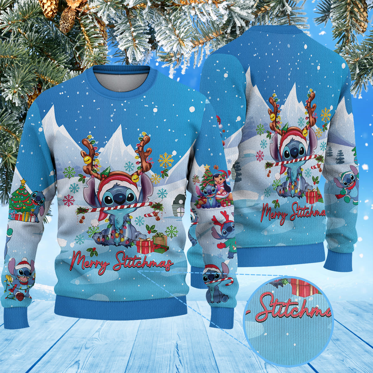 Merry Stitchmas Christmas Knitted Sweater 1 1