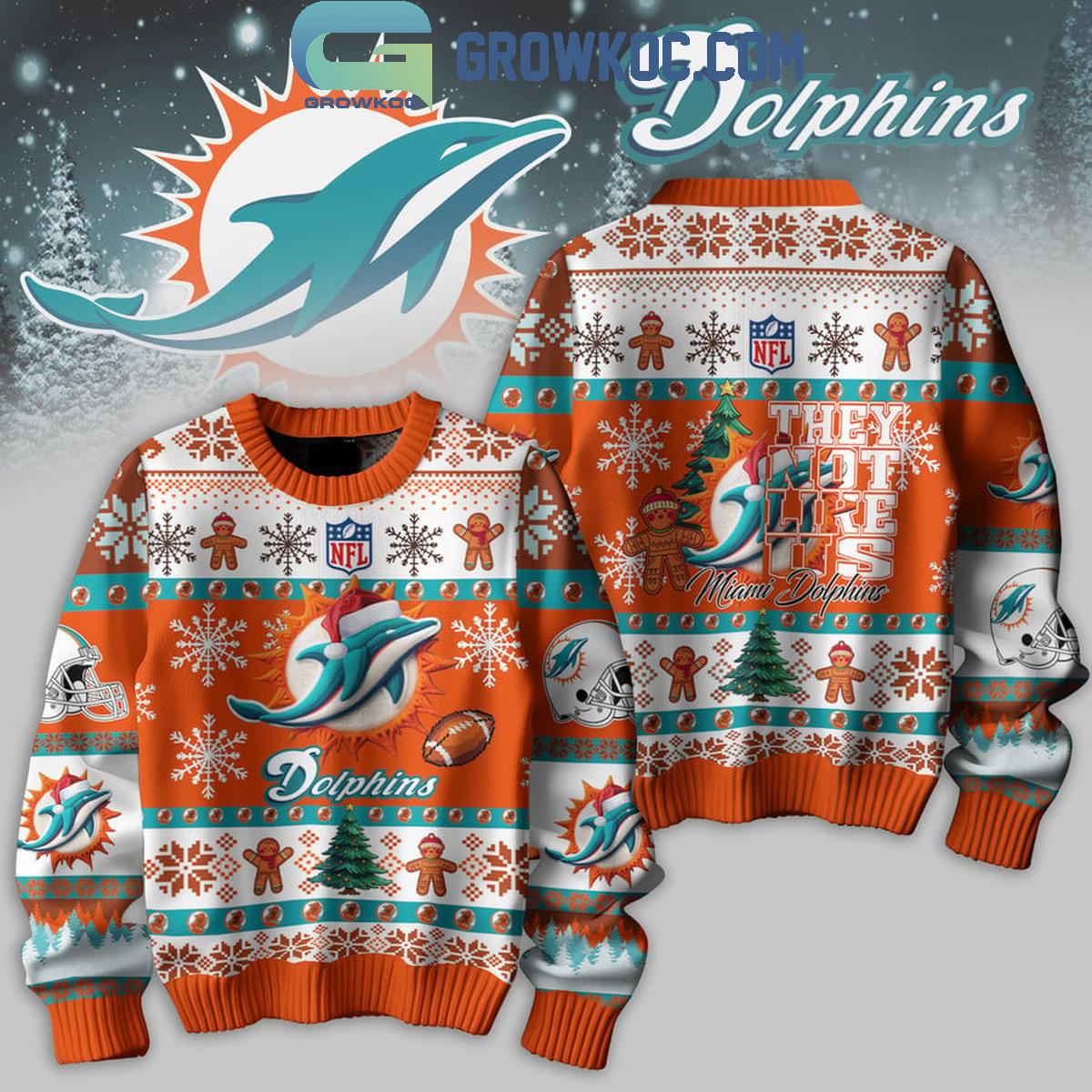 Miami Dolphins 2024 They Not Like Us Dolphins Christmas Ugly Sweater 1 StPtb
