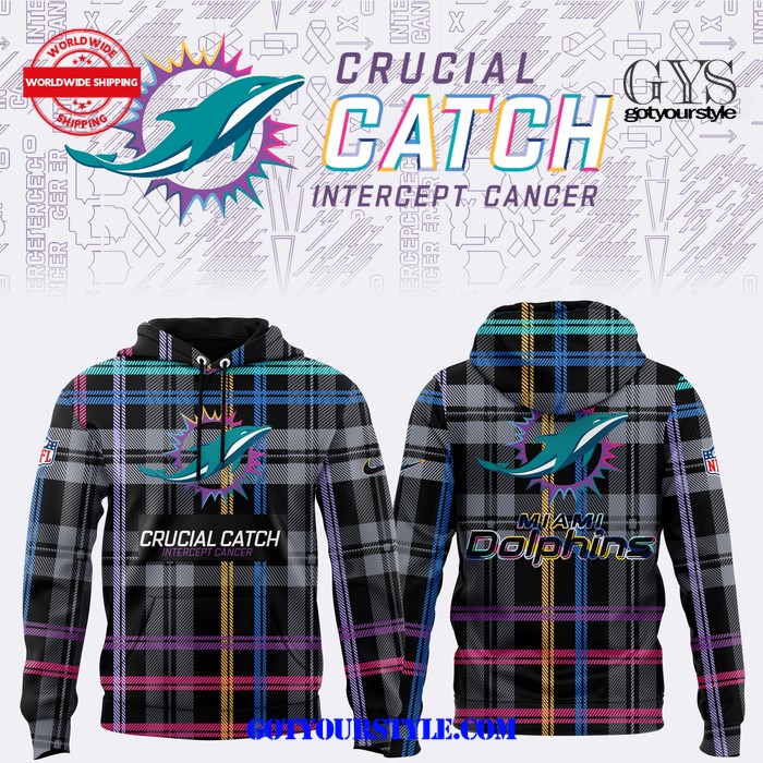 Miami Dolphins Crucial Catch Intercept Cancer 2024 Hoodie 1