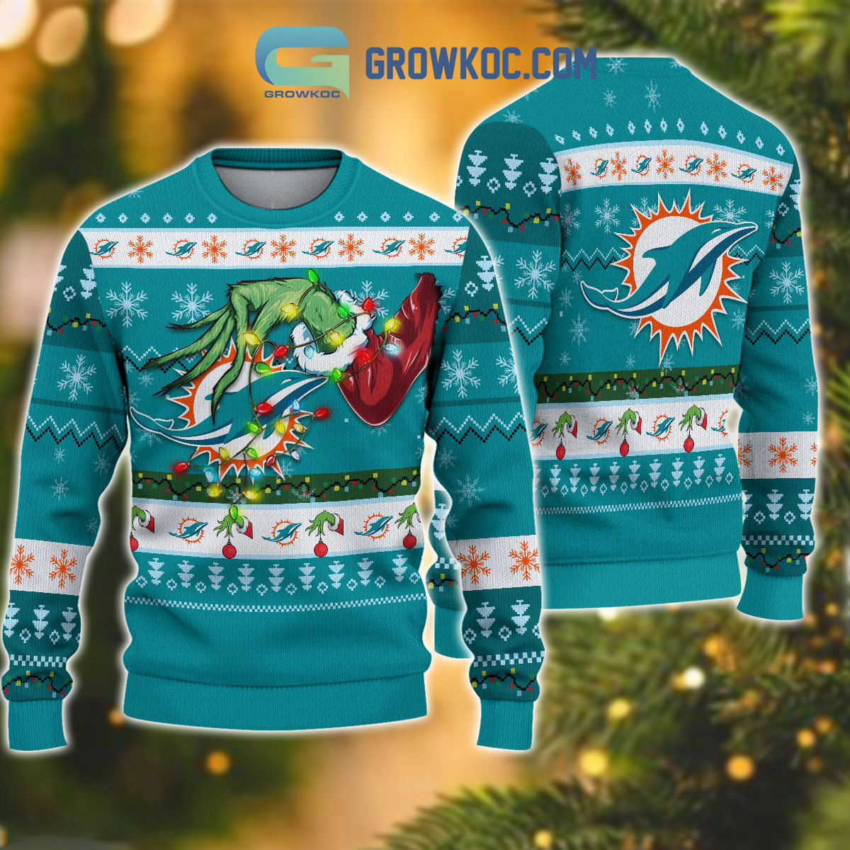 Miami Dolphins NFL Grinch Christmas Ugly Sweater2B1 Futr4