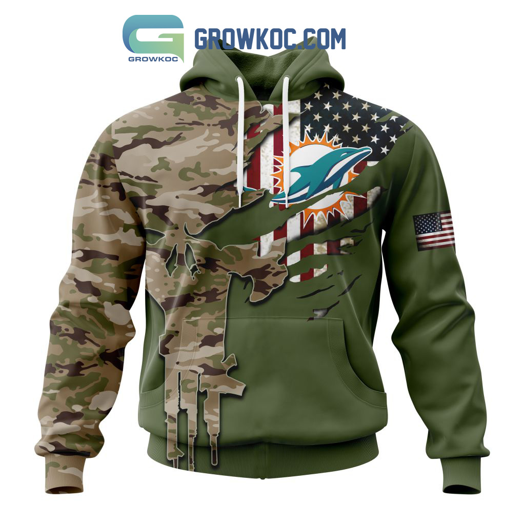 Miami Dolphins Personalized Veterans Camo Hoodie Shirt2B1 AXGWx