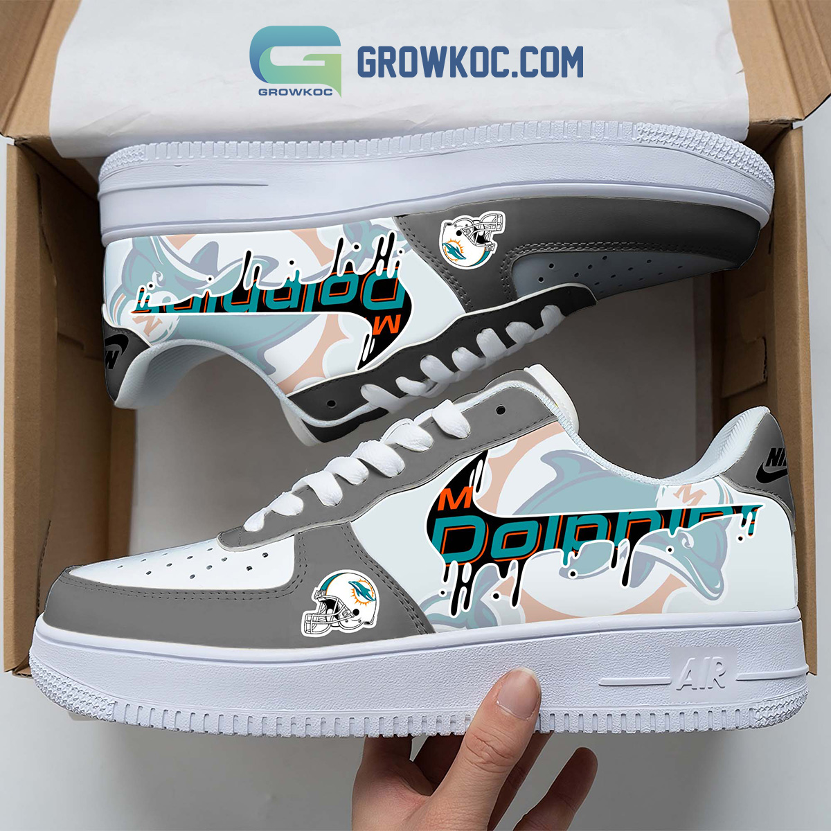 Miami Dolphins Team Logo Fan Air Force 1 Shoes2B1 CmsTW
