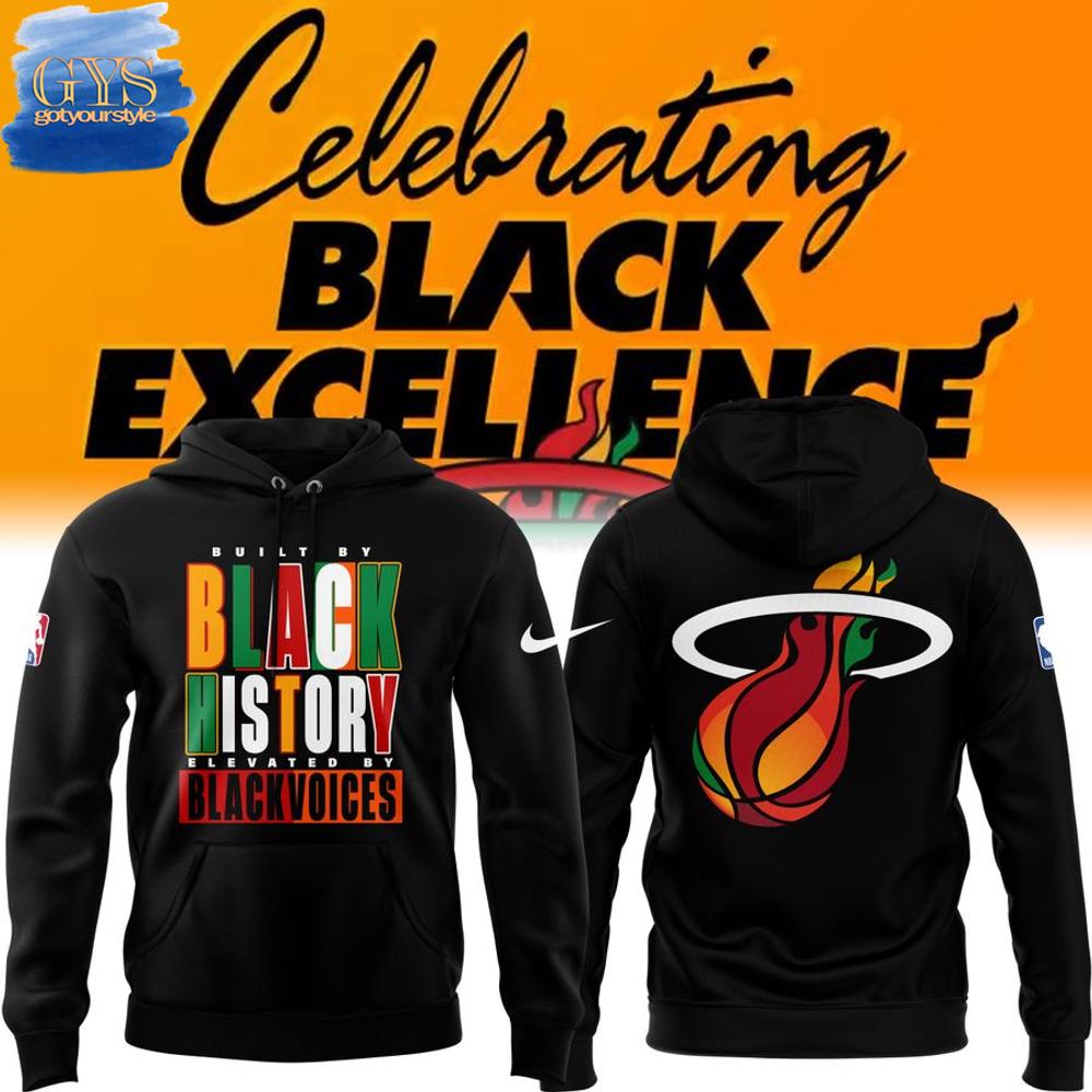 Miami HEAT x Black Excellence Night Black Voice Hoodie 1