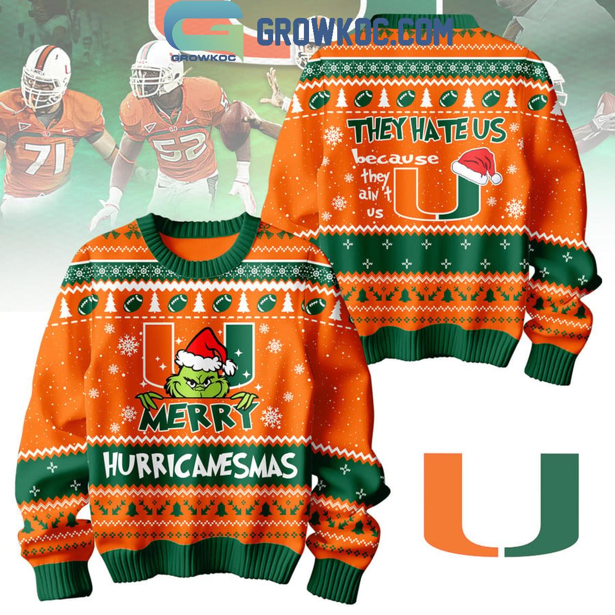 Miami Hurricanes Grinch Christmas Merry Hurricanesmas Ugly Sweater 1 eVxeo