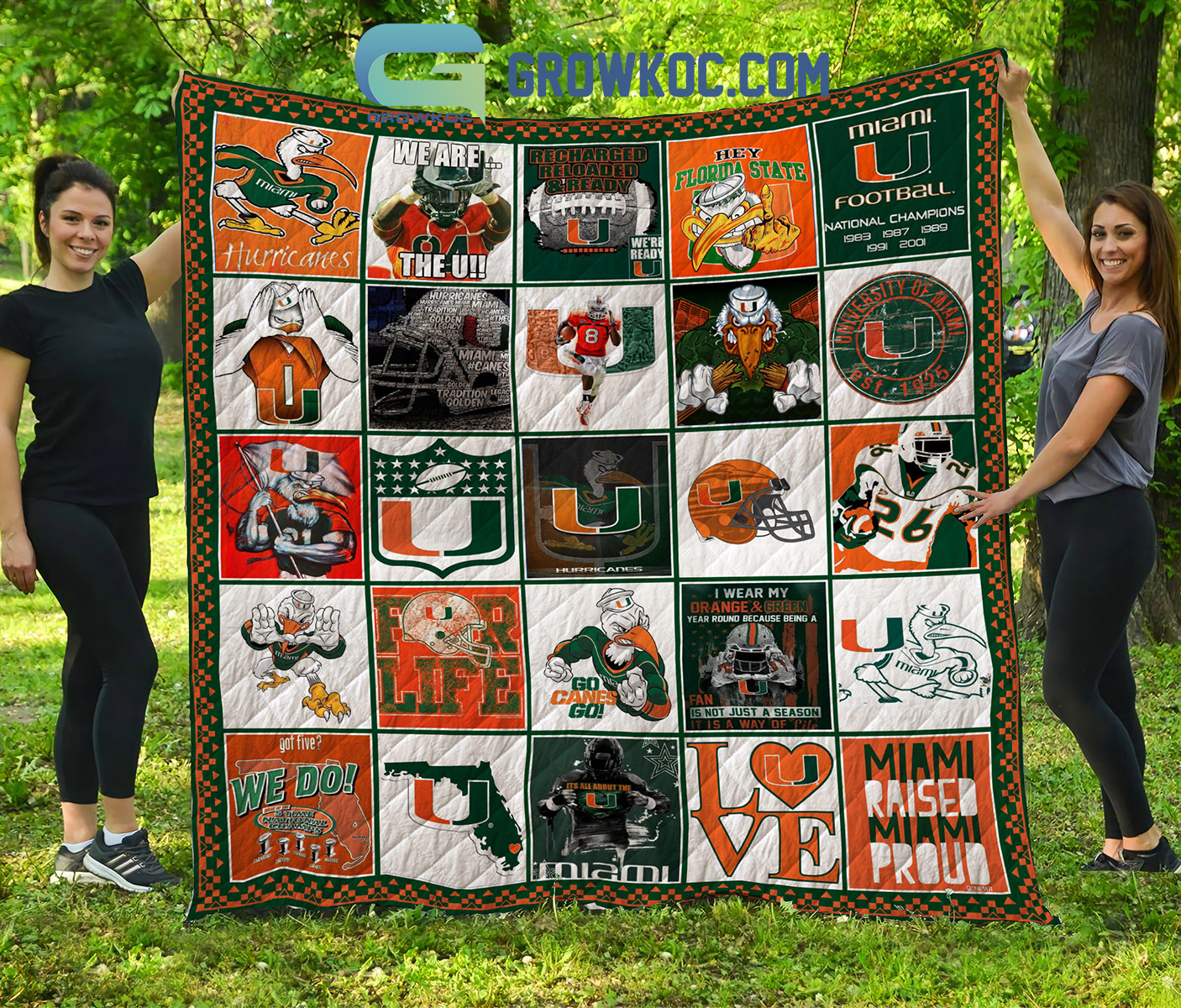 Miami Hurricanes NCAA Collection Design Fleece Blanket Quilt2B1 uDzvx