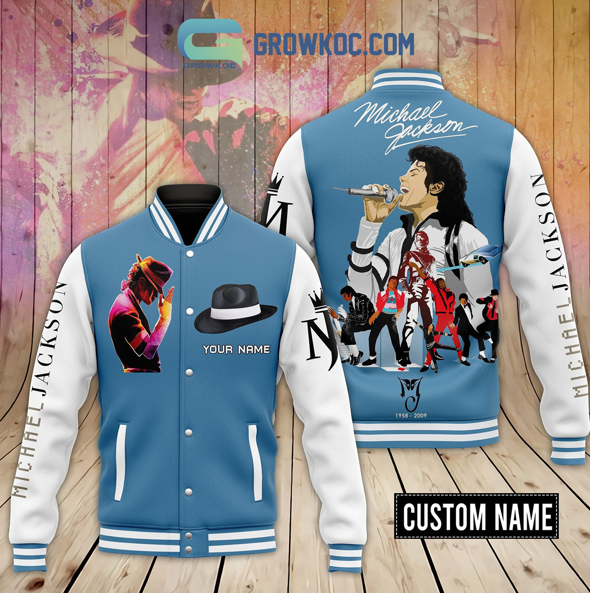 Michael Jackson The King The Legend Personalized Baseball Jacket2B1 fjVOy
