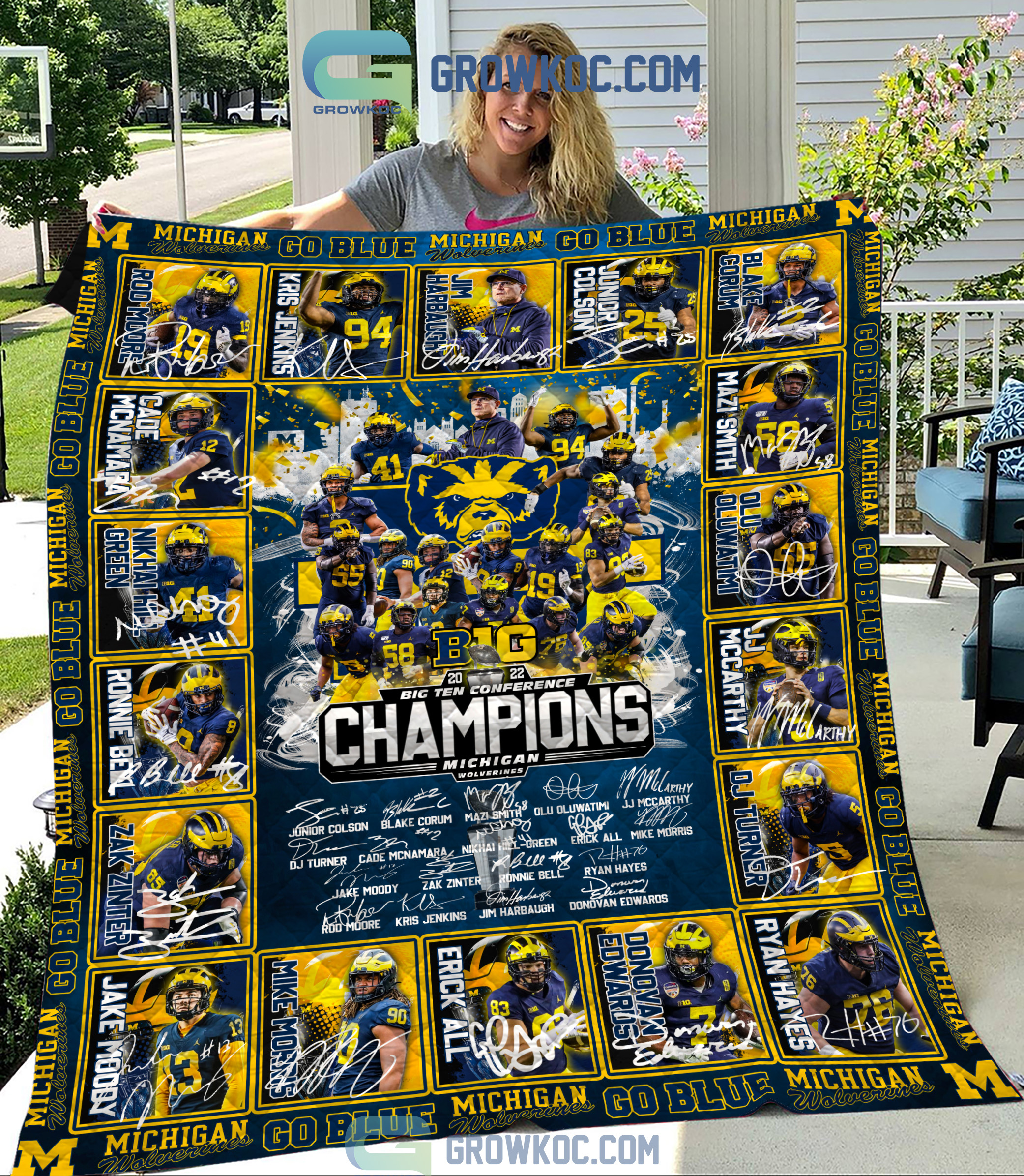 Michigan Wolverines Football Big Ten Conference Champions Fleece Blanket Quilt2B1 1 kGOTj