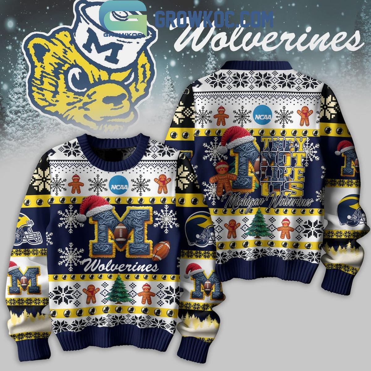 Michigan Wolverines Football They Not Like Us Christmas Ugly Sweater 1 VFWdX