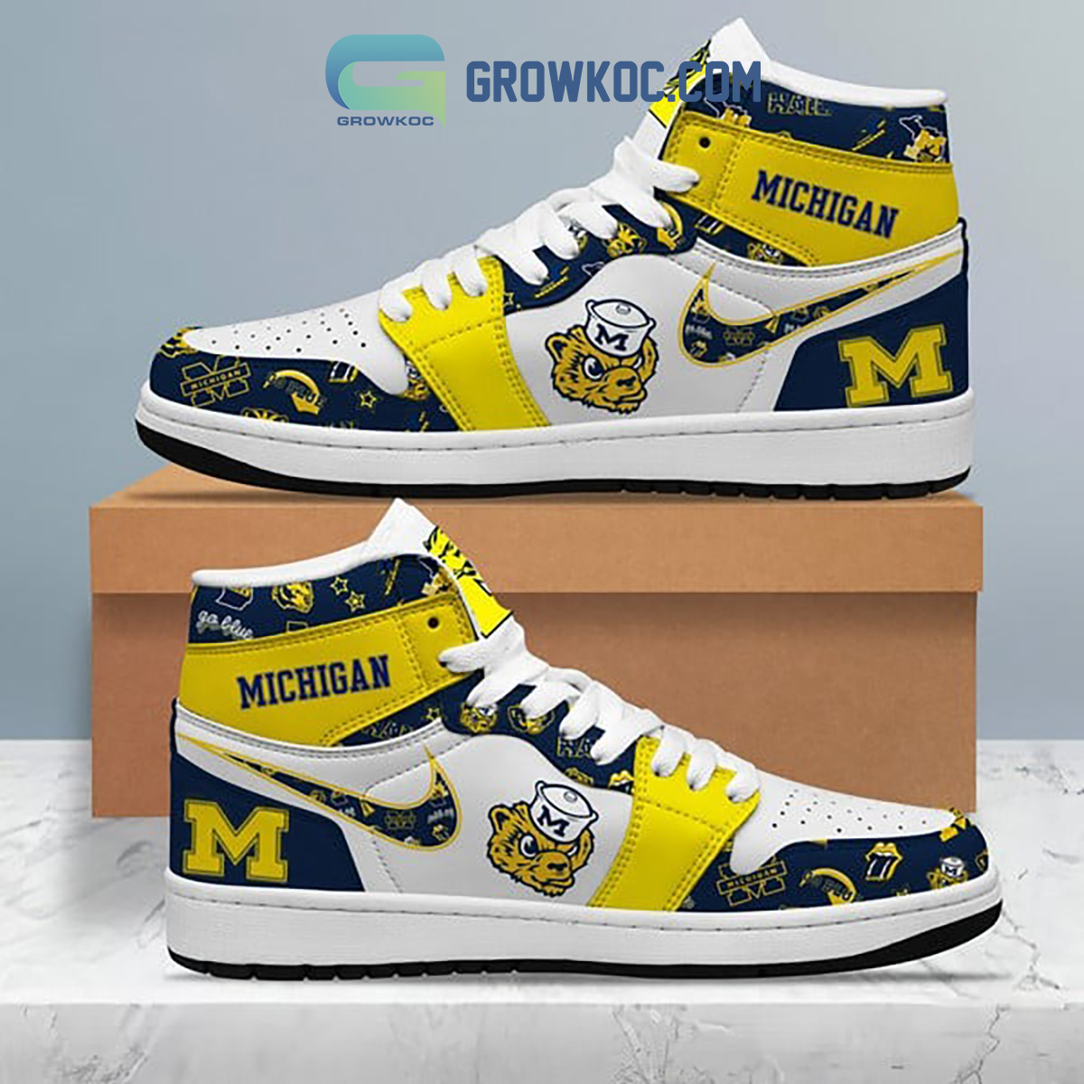Michigan Wolverines Love Air Jordan 1 Shoe2B1 uEIkR