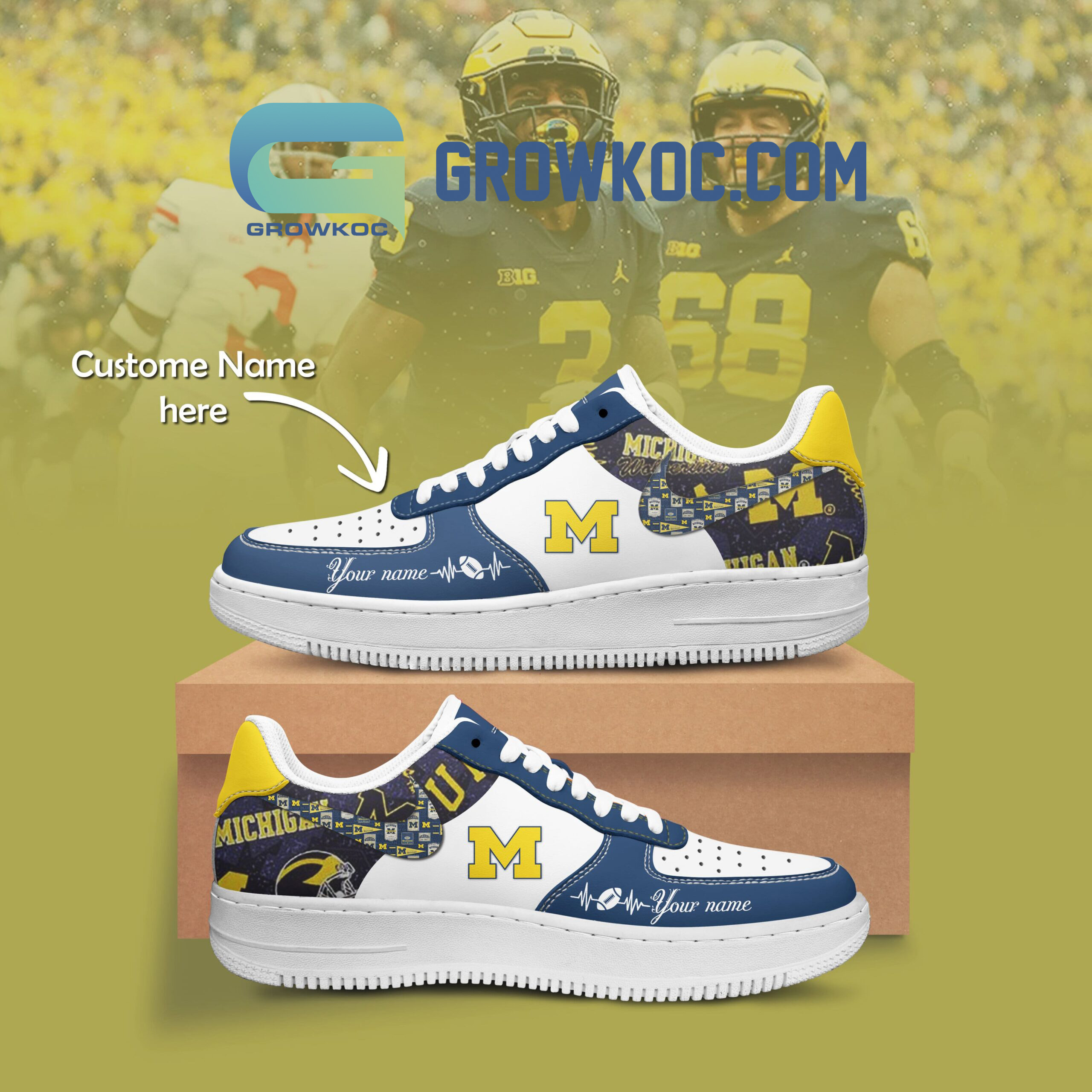 Michigan Wolverines Personalized Air Force 1 Shoes2B1 rZAS4
