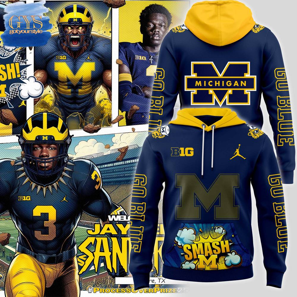 Michigan Wolverines Smash M Limited Edition Hoodie 1