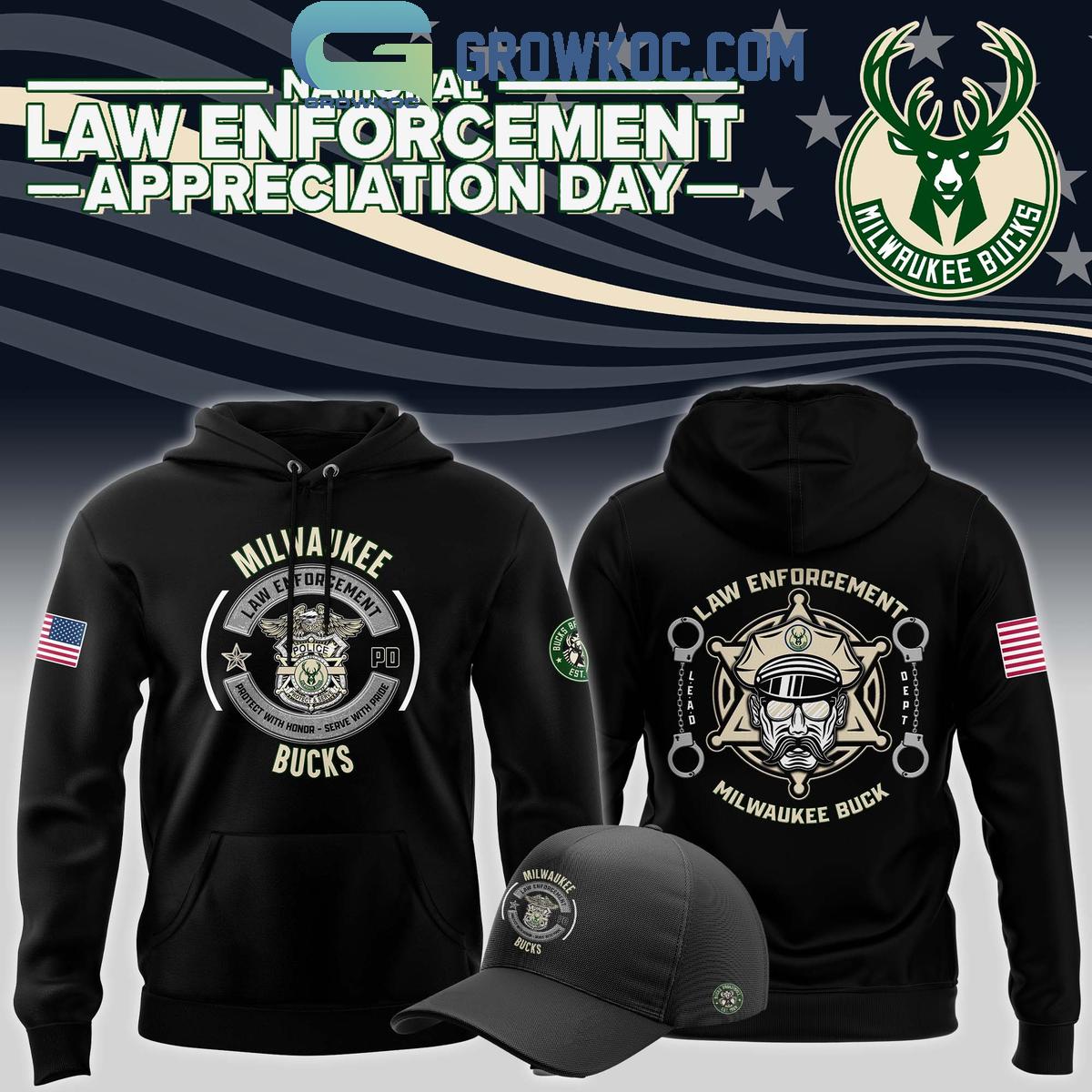 Milwaukee Bucks 2024 For Law Enforcement Appreciation Day Hoodie T Shirt 1 x4xWi