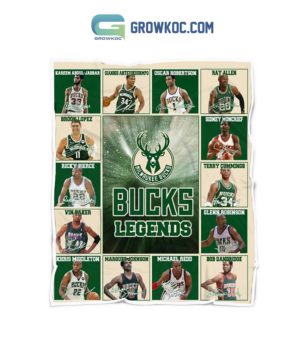 Milwaukee Bucks Legends Fear The Deer NBA Team Fleece Blanket Quilt2B1 iX1t8