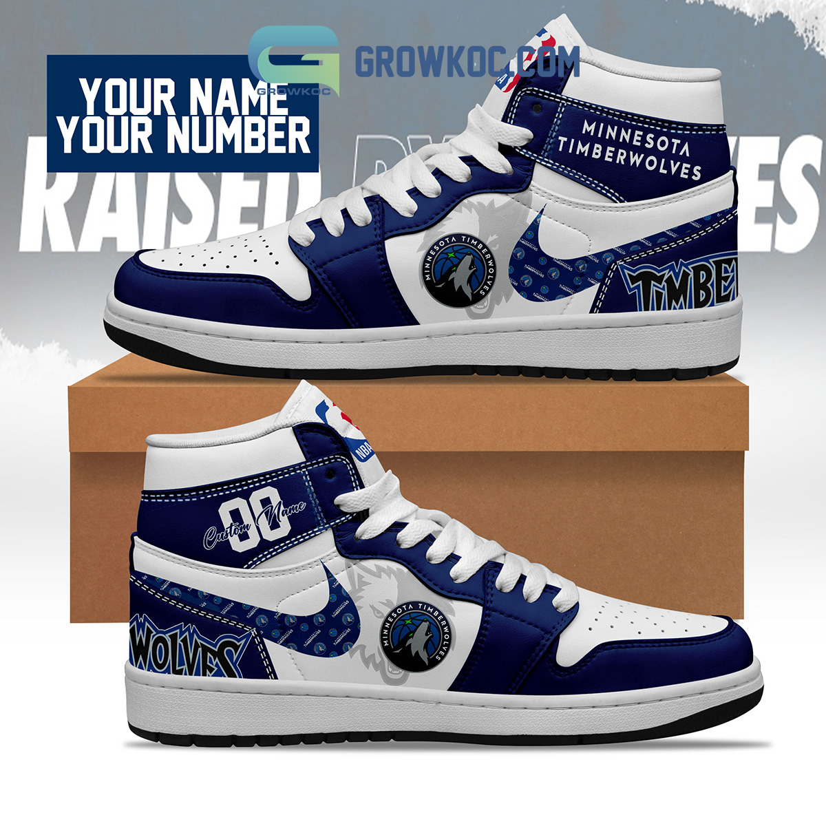 Minnesota Timberwolves NBA Personalized Air Jordan 1 Shoes2B1 5wBWL